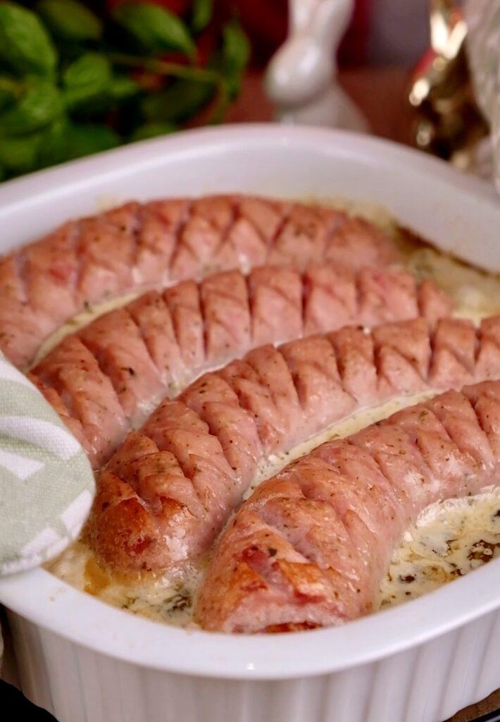 biała kiełbasa pieczona